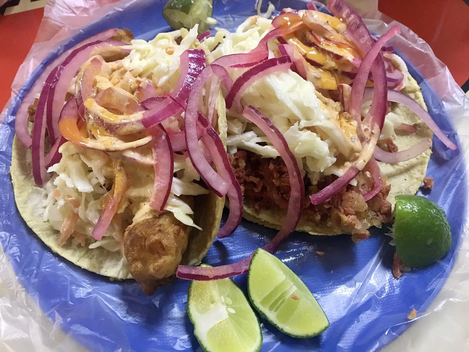 Fish tacos. The photo was not taken at a Gainesville restaurant.