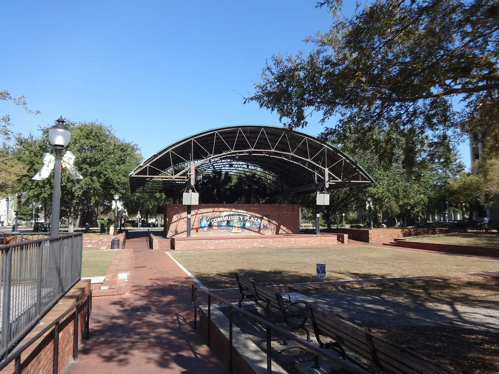 The stage at Bo Diddley Community Plaza on East University Avenue in downtown Gainesville.