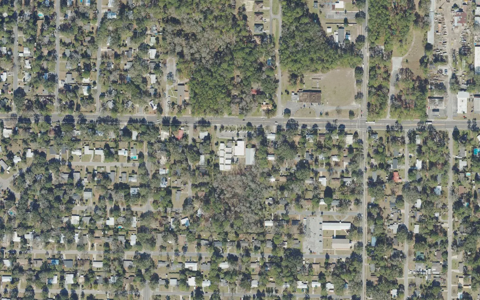 The area around Boulware Springs Charter School on NE 23rd Avenue in Gainesville, seen from the air