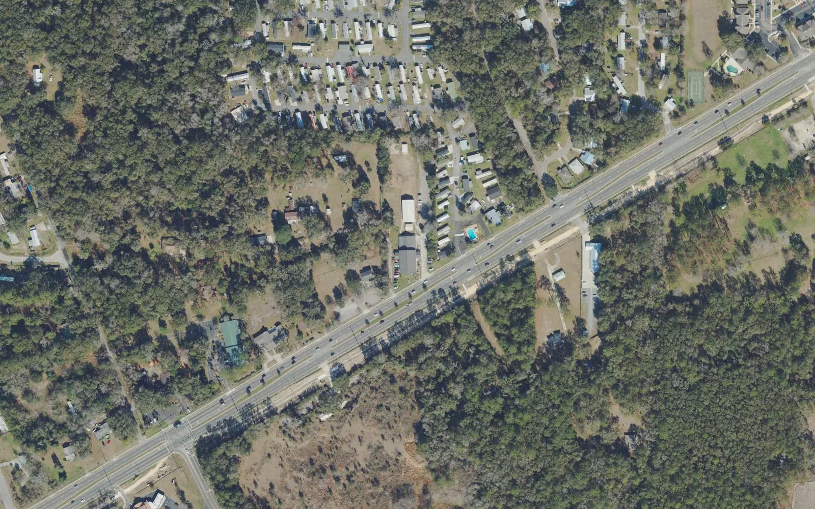 The area around the Einstein School on SW Archer Road, southwest of Gainesville, seen from the air