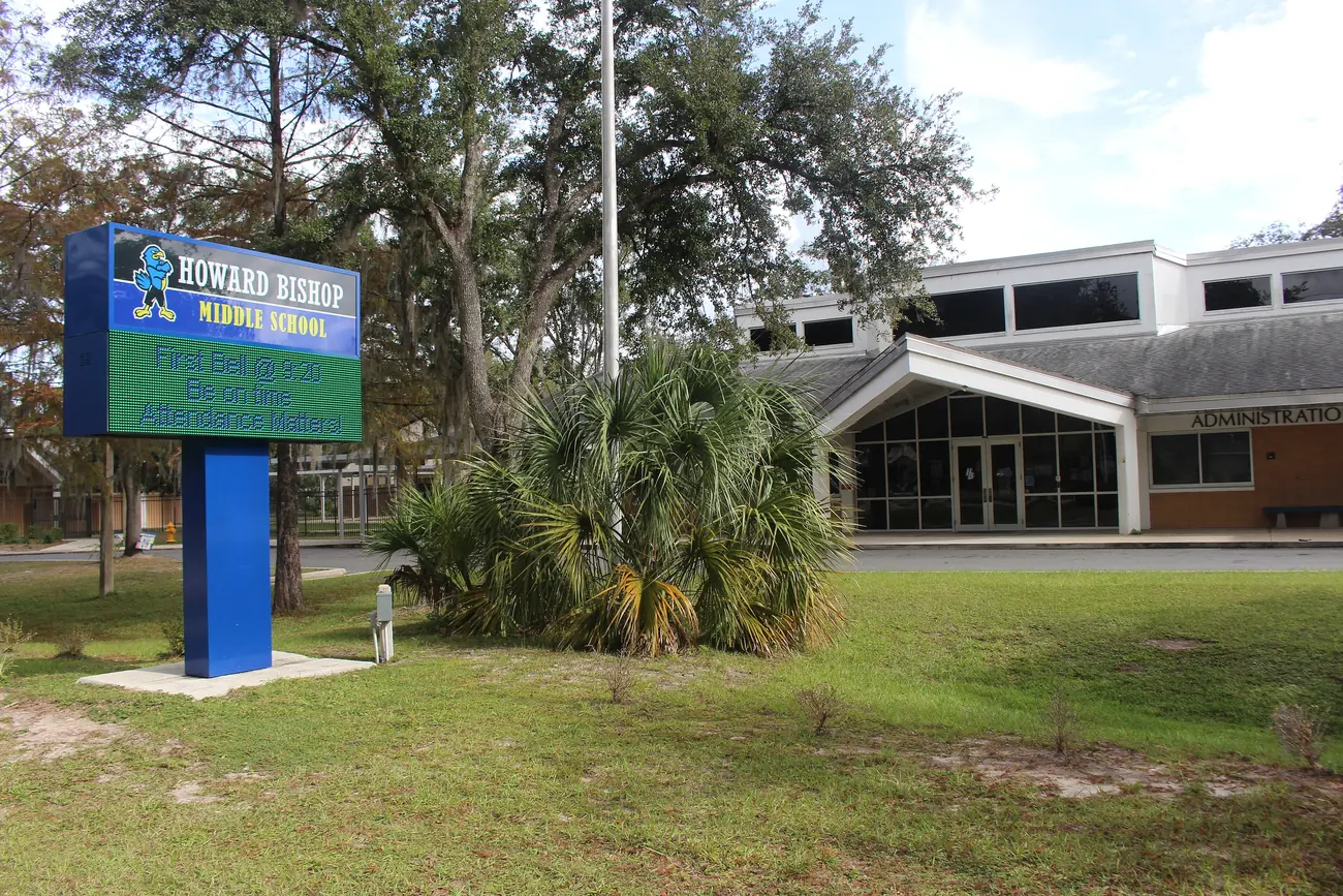 Howard W. Bishop Middle School on NE Ninth Street in Gainesville