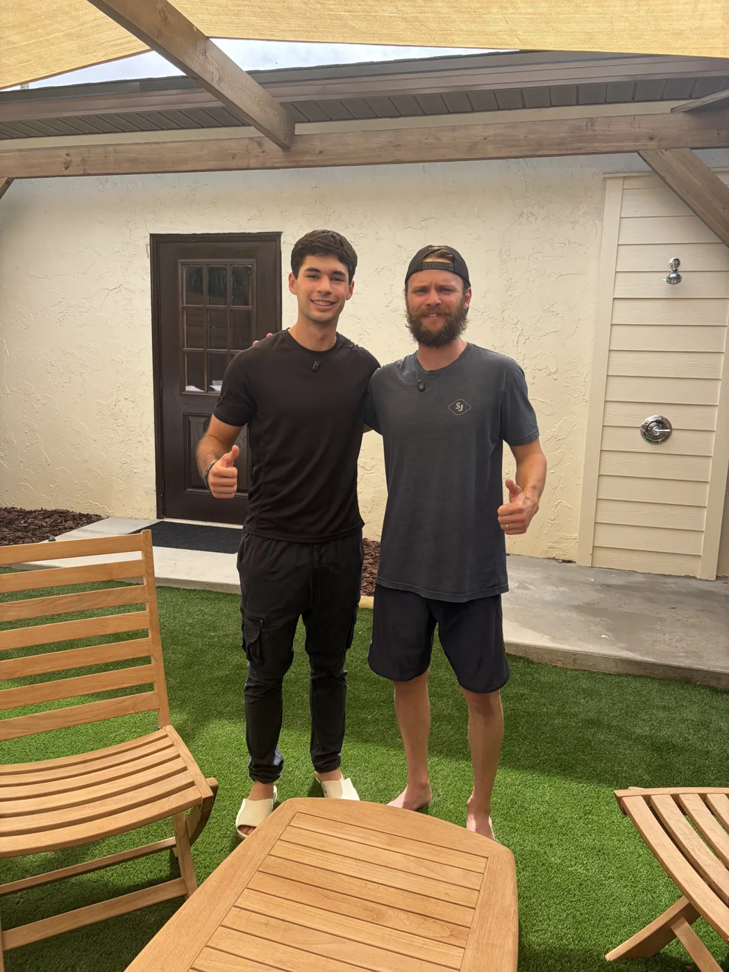 JP Dishinger, left, with Connor Cornell, co-founder of Gainesville Sauna House.
